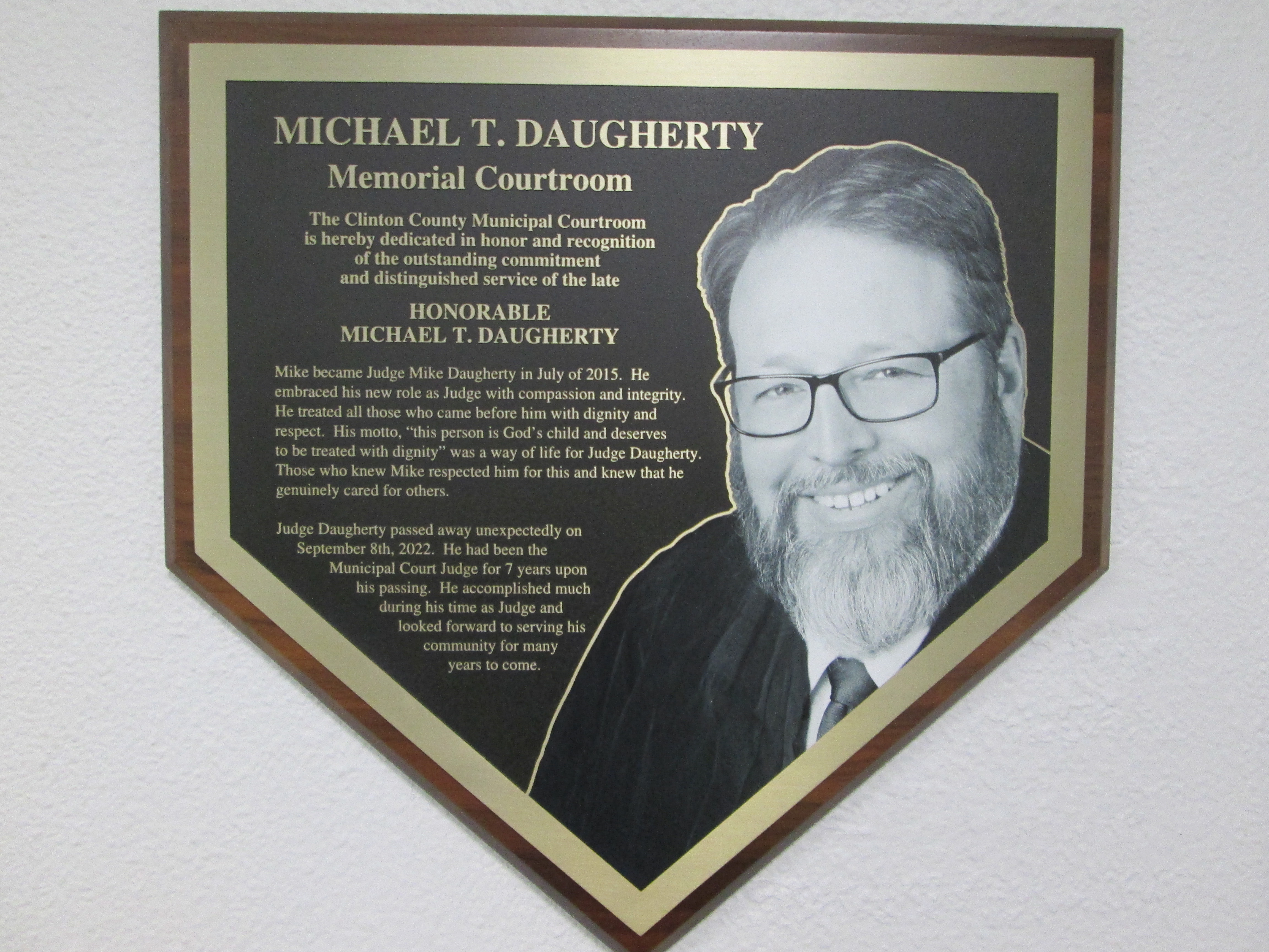 Photo of Judge Daugherty Memorial